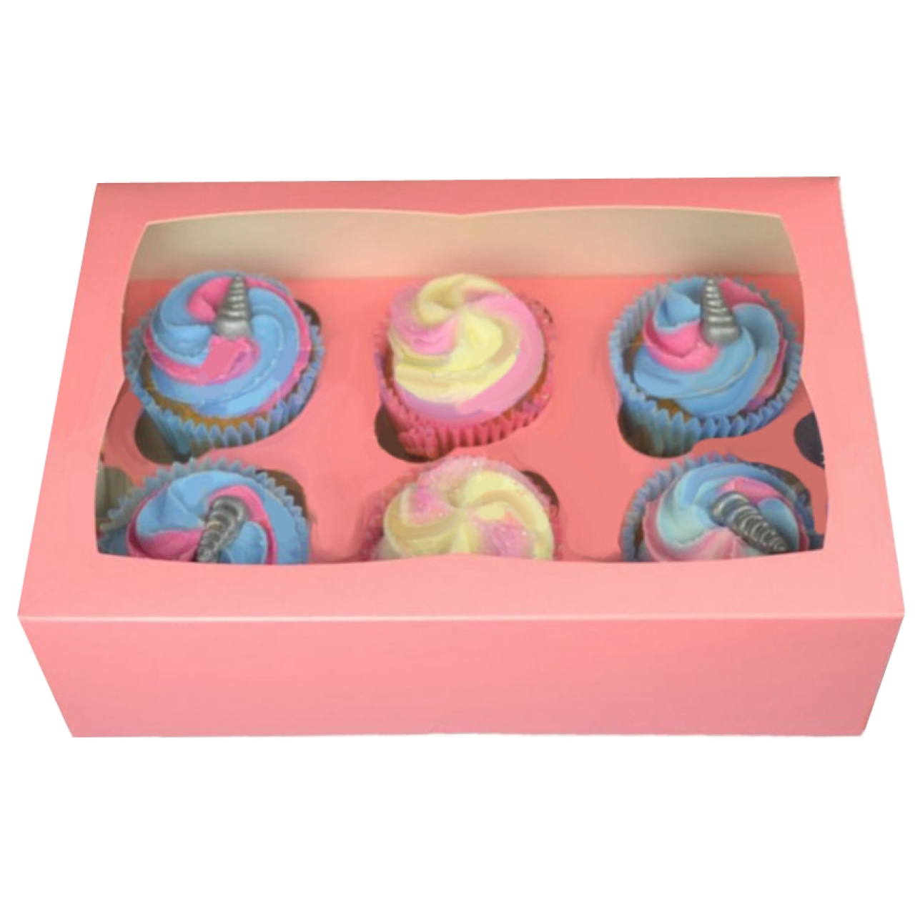 Cupcake Box Pink 6er