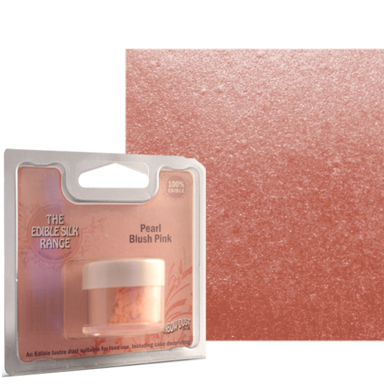 Speisefarbpulver "Perlmutt Blush Pink", 100 % essbar, Apricot-Rosa, 3 g, Rainbow Dust