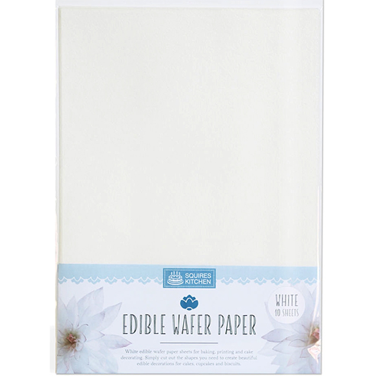 Squires Kitchen, 10 Blatt essbares Oblatenpapier "Wafer Paper", á 29,5 cm x 21 cm