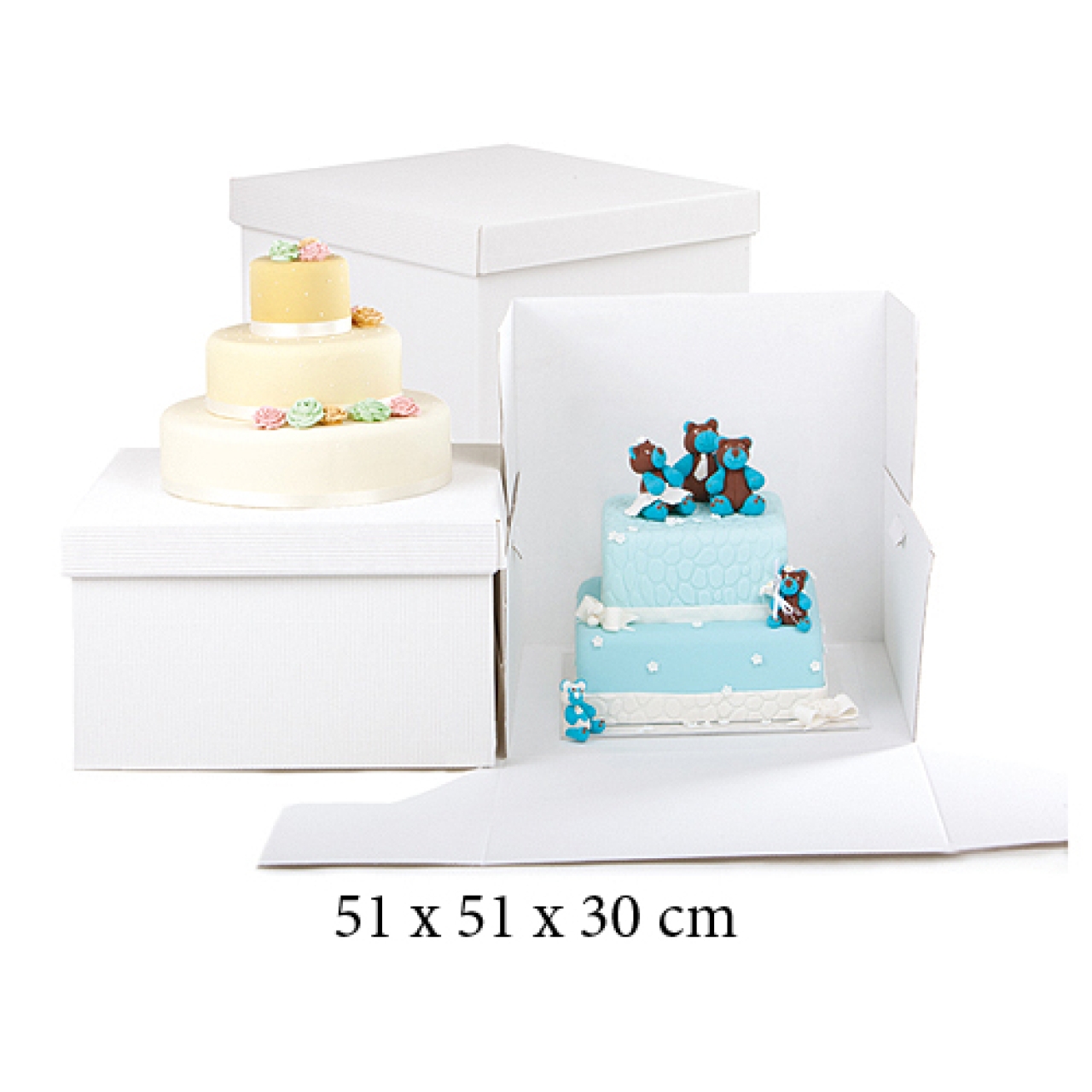 Tortenbox würfel, extra tief, XXL-Karton für Torte, 51 x 30 cm, 1 Stck.