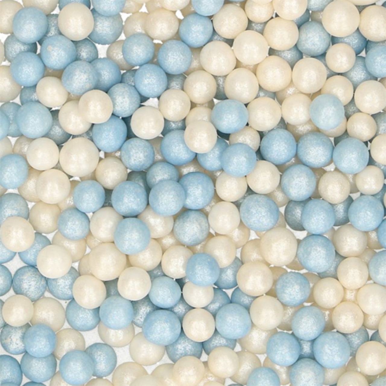 Zuckerperlen mix weiß-blau, 60 g, 4 mm