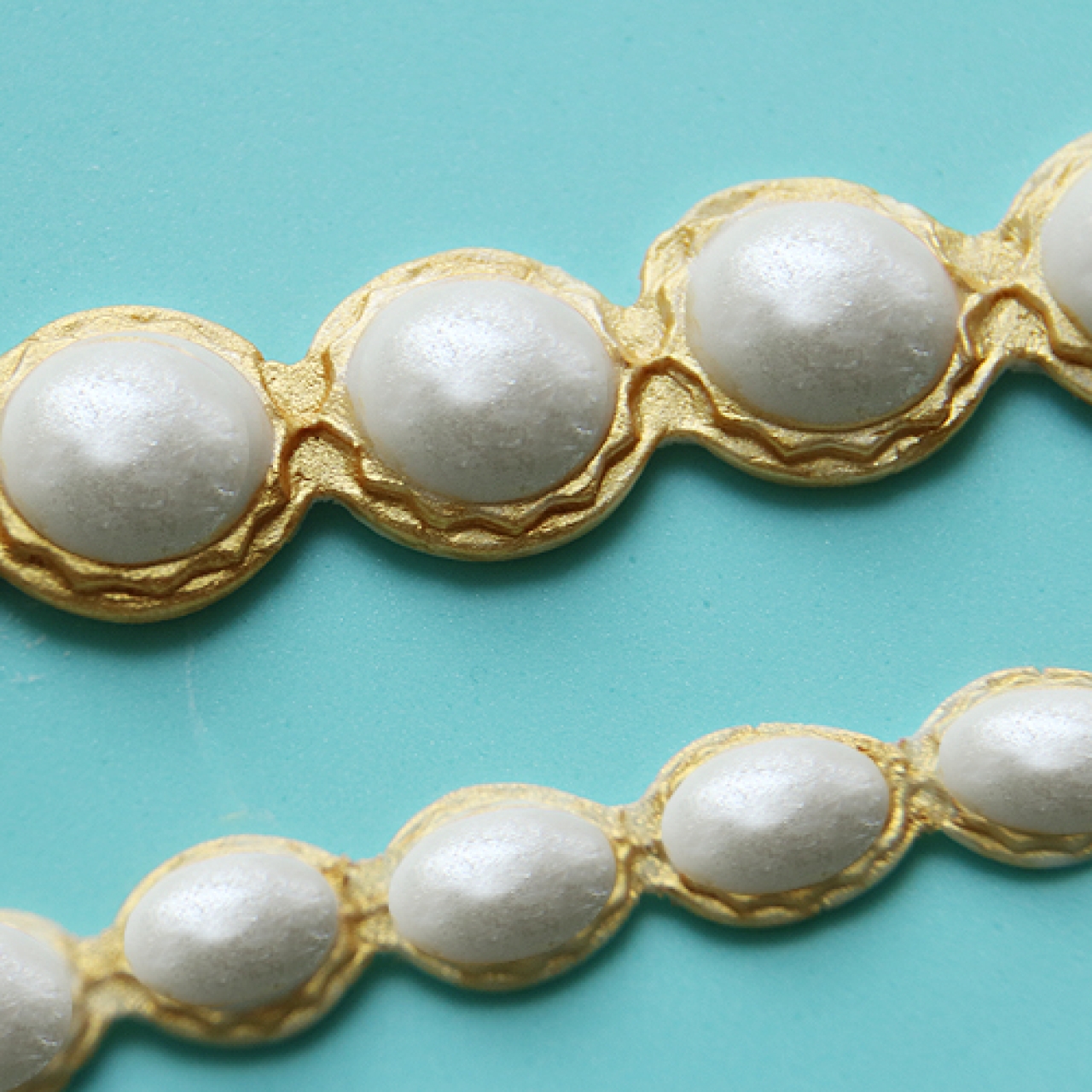 Tortendeko Silikonform für Fondant "Perlen-Bordüren", 1,2 cm & 2 cm, 20 cm lang