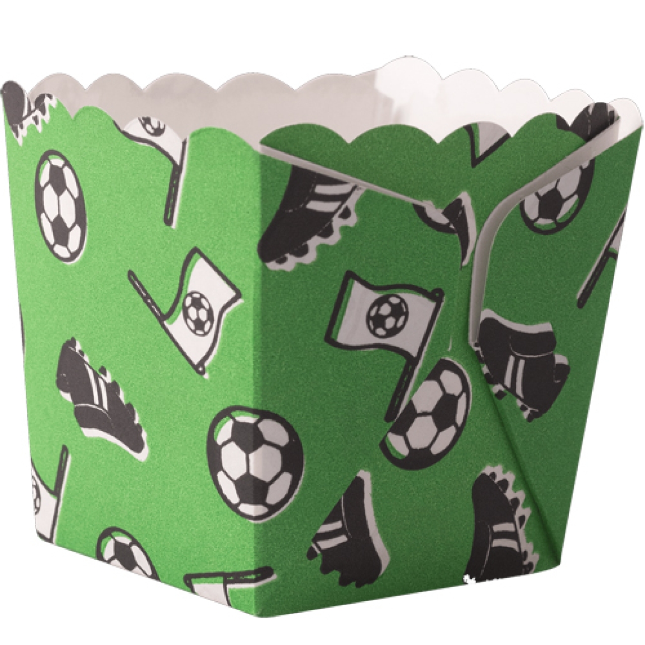Papierförmchen für Snacks, Mini Snackbox "Fußball", 12 Stück