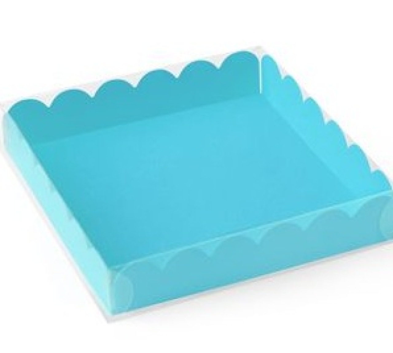 Macarons-Schachtel mit Deckel, für 9 Macarons/Kekse, hellblau-türkis