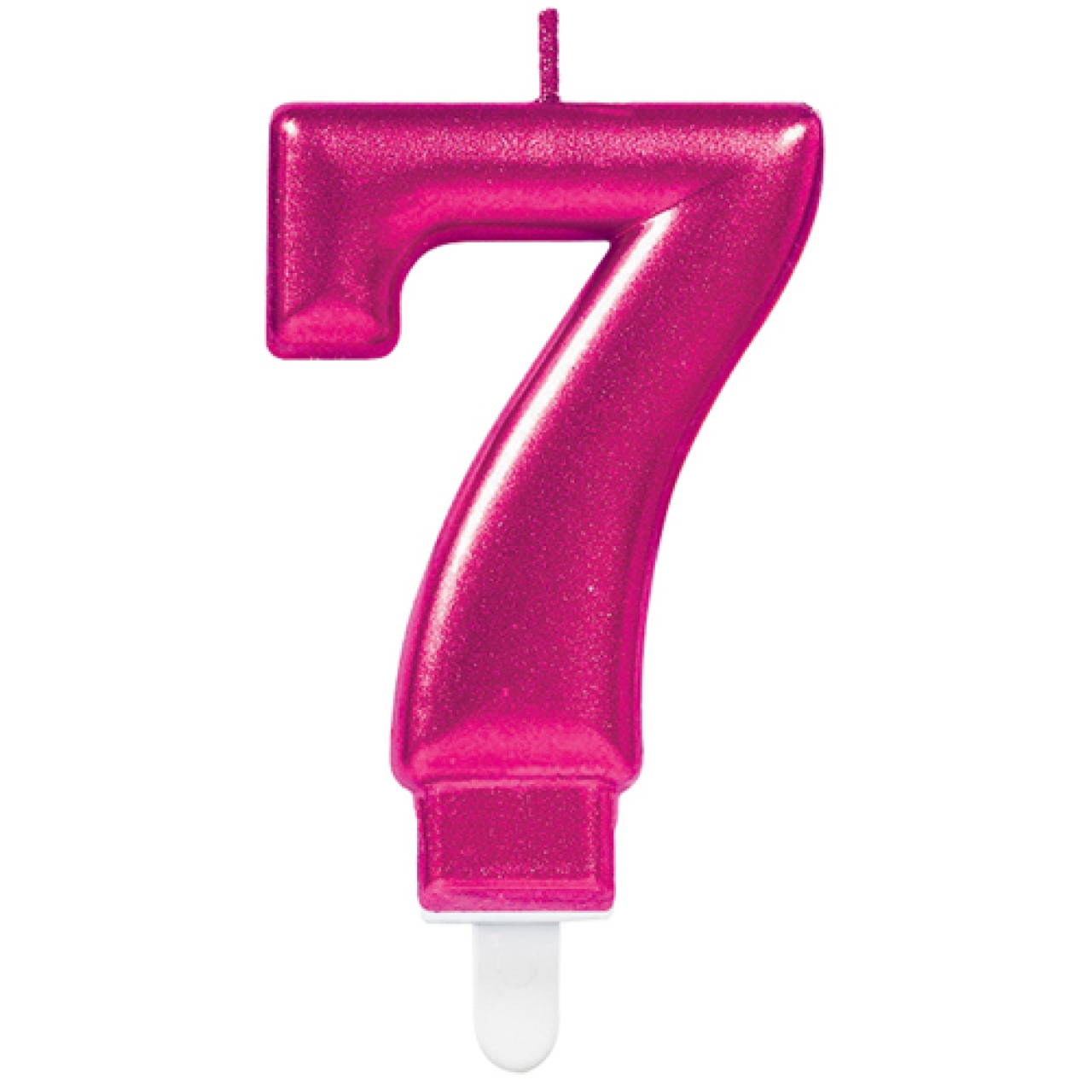 Geburtstagskerze "Zahl 7", Pink, 8 cm