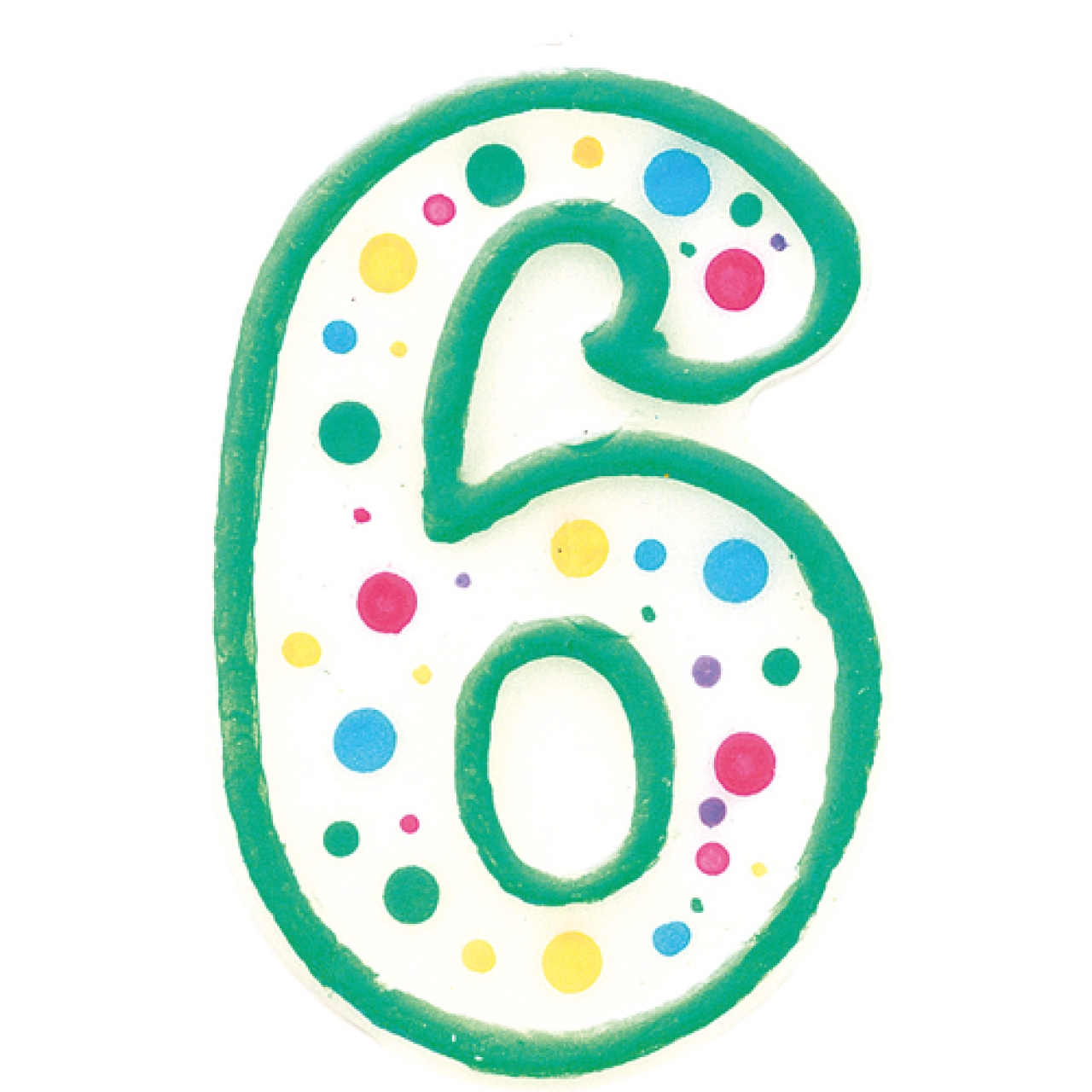 Zahlenkerze für Geburtstagstorte, grün, "6"