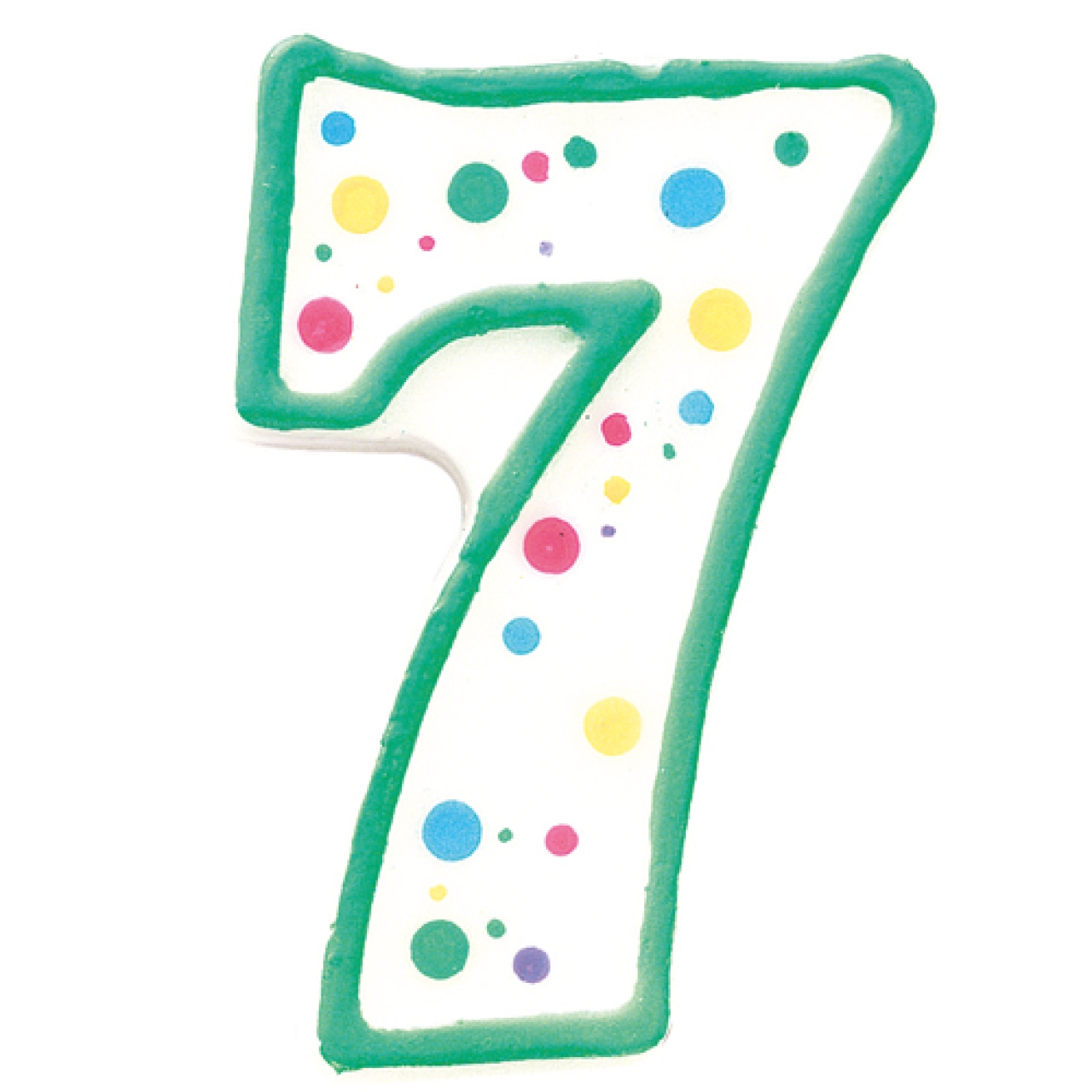 Zahlenkerze für Geburtstagstorte, grün, "7"