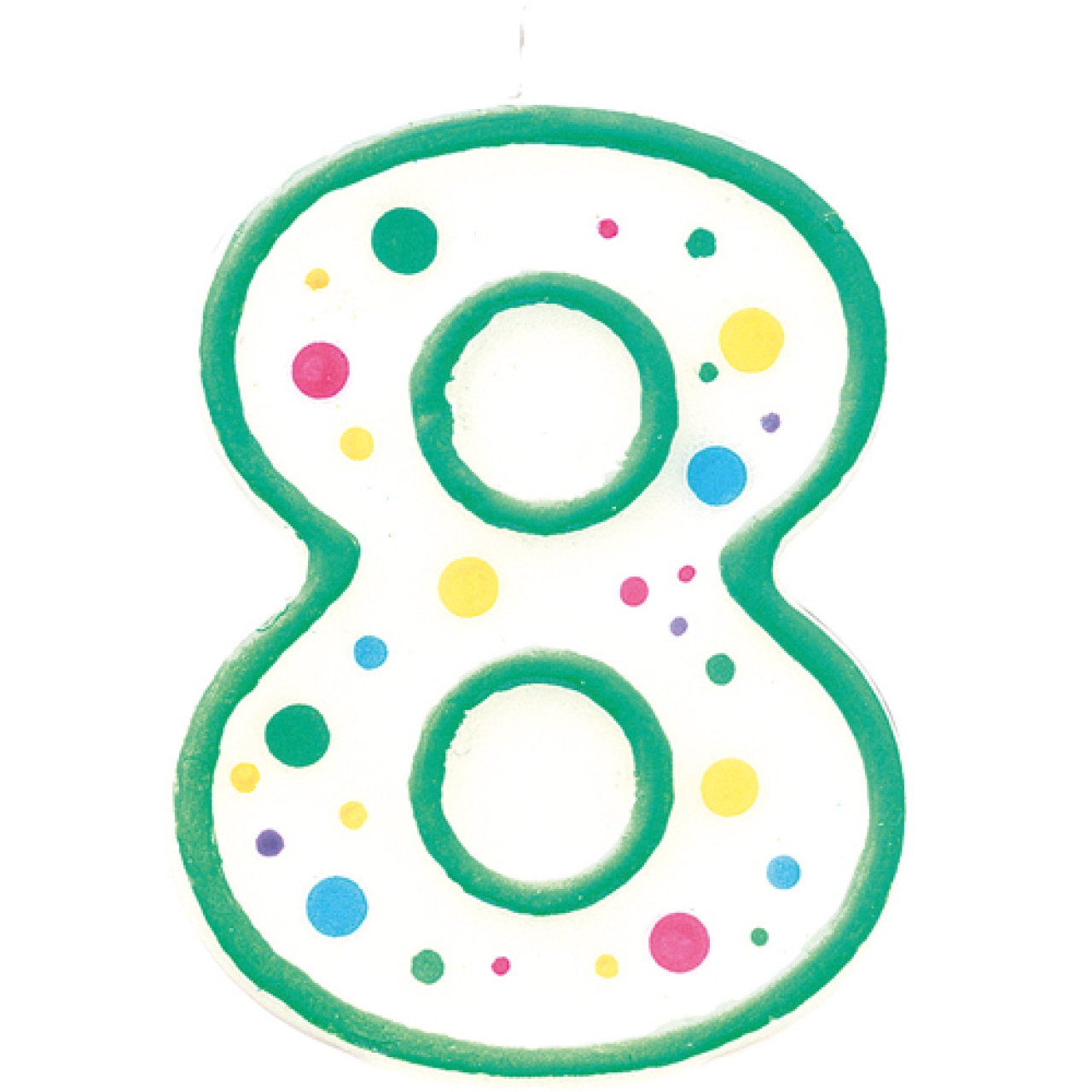 Zahlenkerze für Geburtstagstorte, grün, "8"