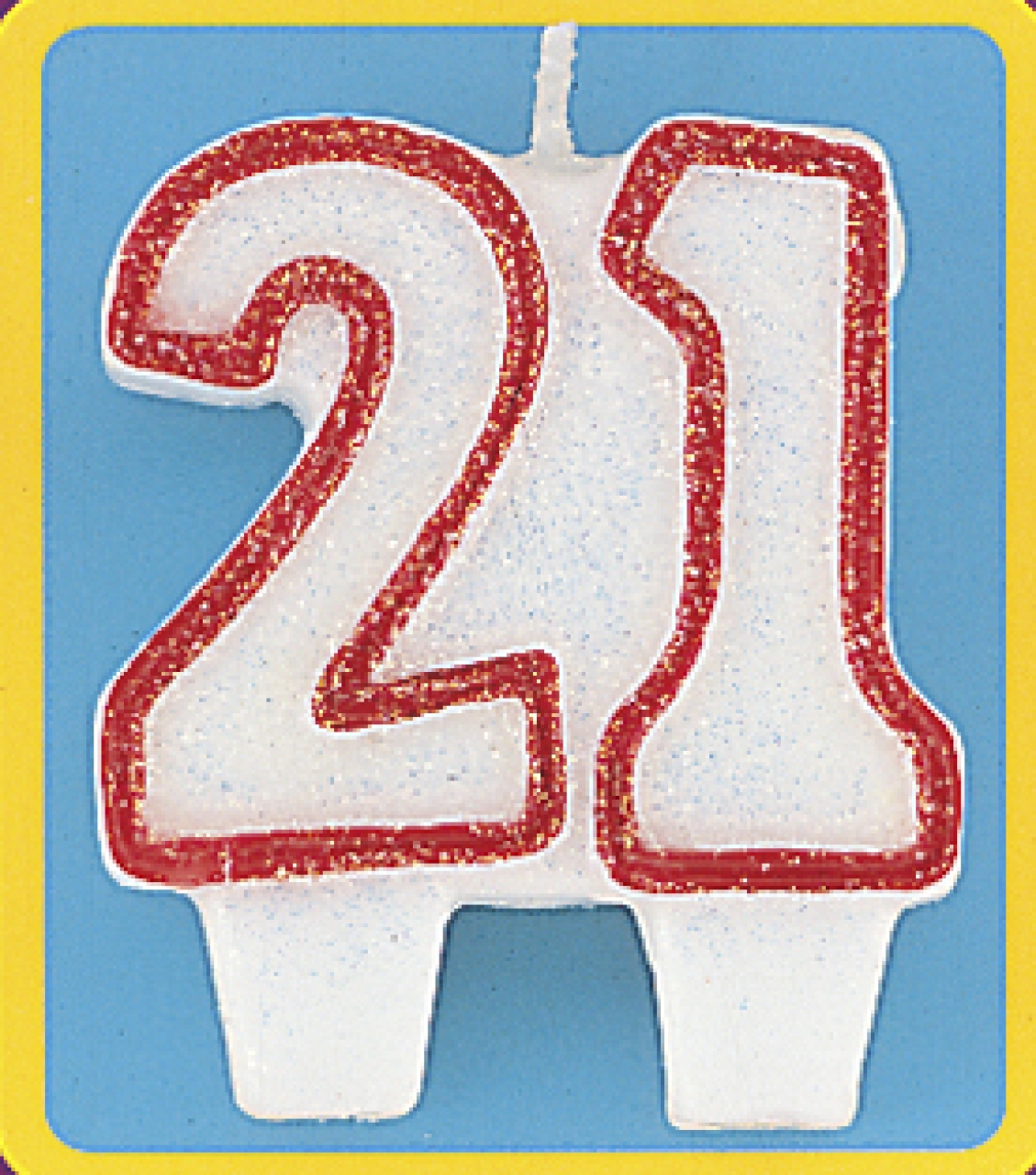 Geburtstagskerze / Zahlenkerze, Lebensalter, rot, "21"