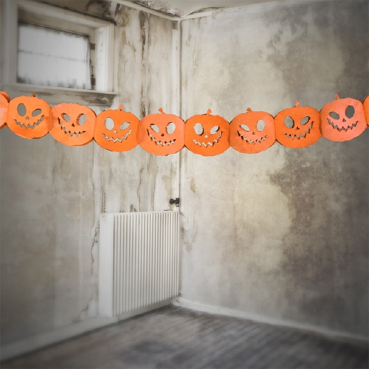 Party Girlande Halloween Motiv: Kürbis 2,5 Meter, orange