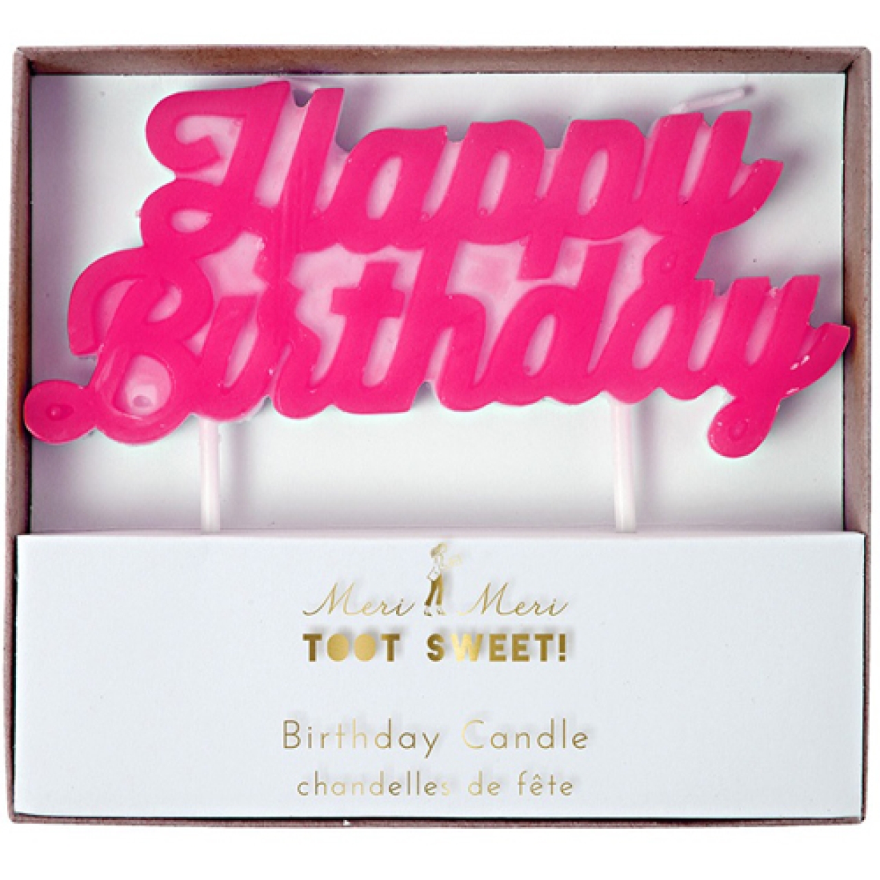 Geburtstagskerze Cupcakes & Torte, HAPPY BIRTHDAY, pink, 12 cm