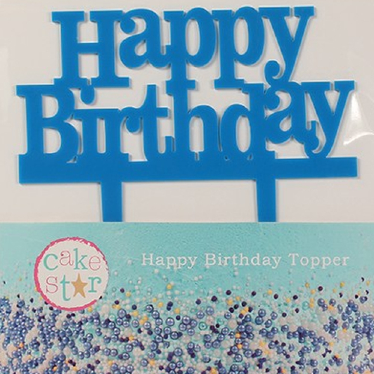 Tortentopper "Happy Birthday", blau