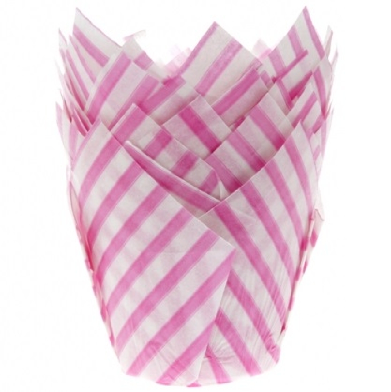 Tulip Muffinförmchen, 200 Stk, Durchmesser: 5 cm, pink gestreift