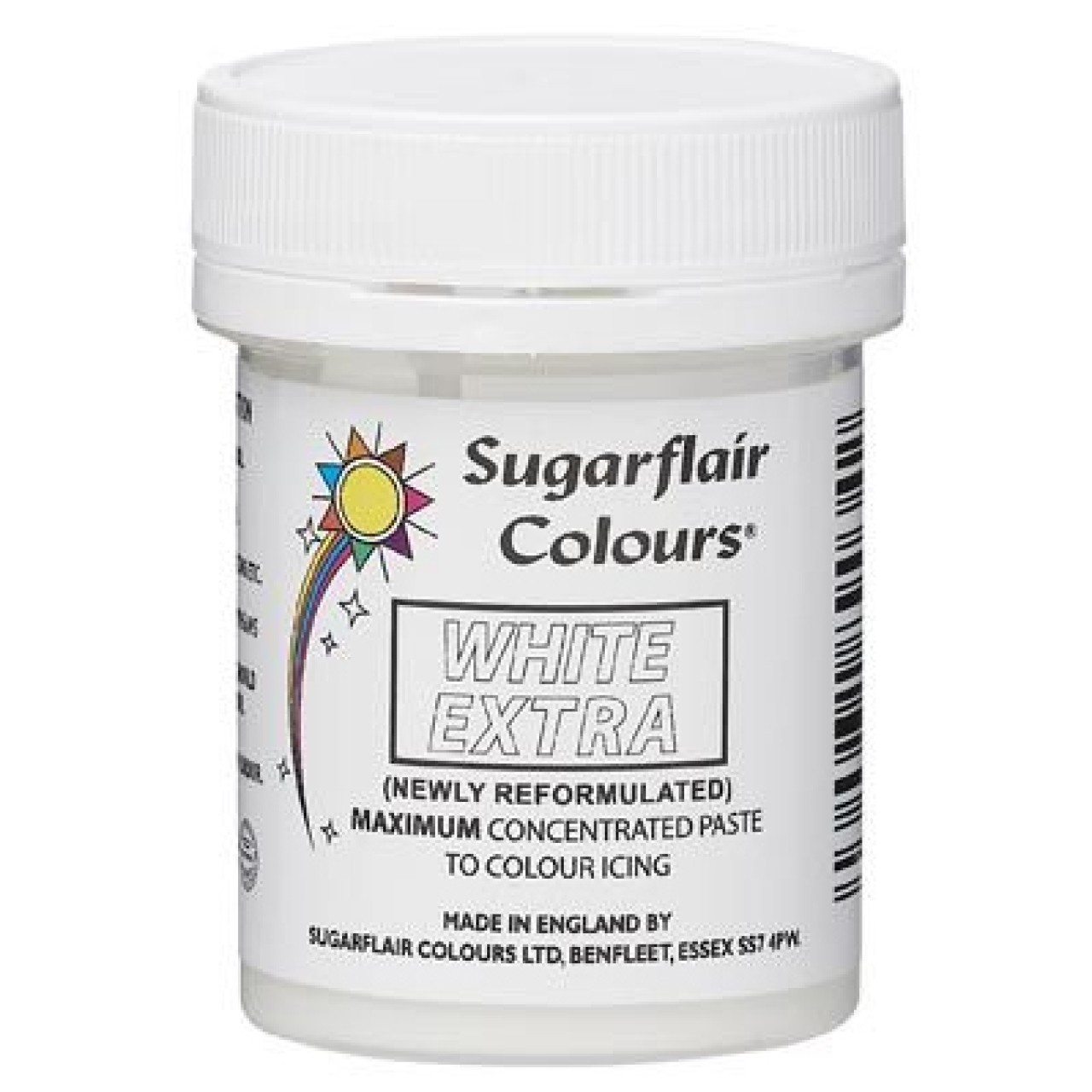 Sugarflair Lebensmittelfarbe Max Concentrated Weiß Extra, 50 g