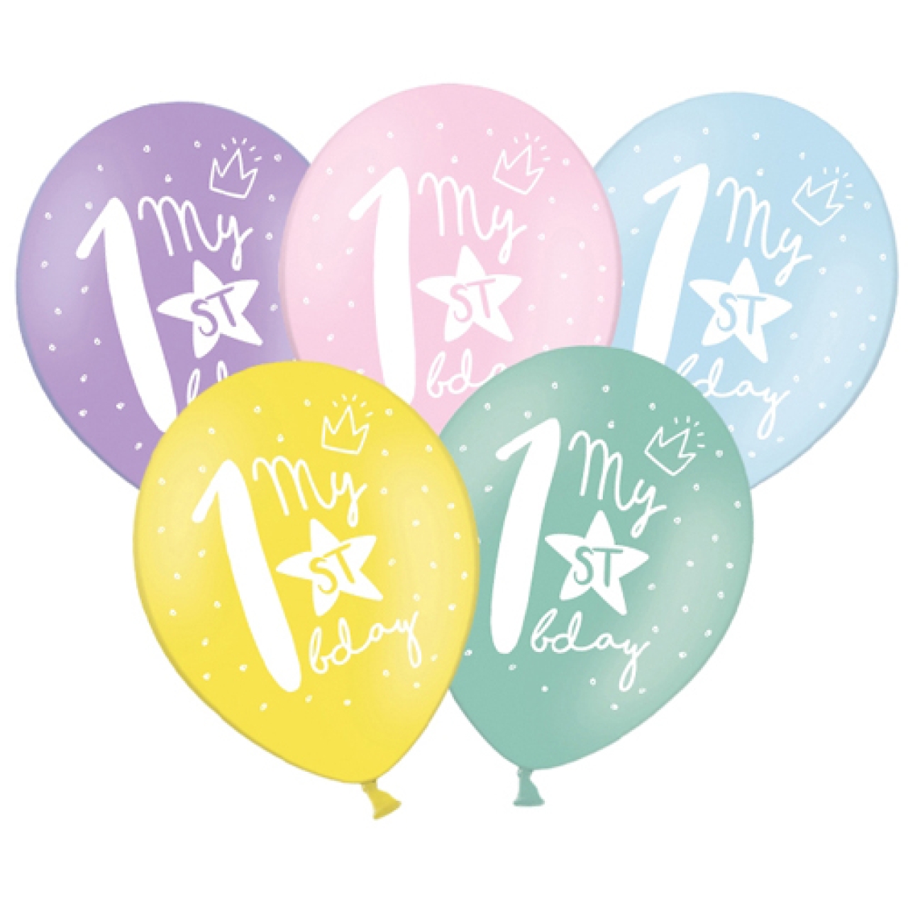 Luftballons 1. Geburtstag, Pastell