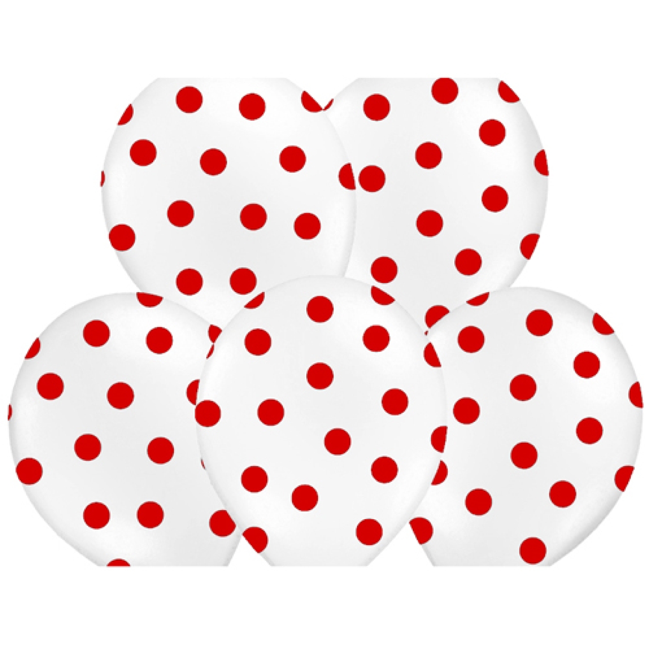 Luftballons "Rote Punkte", 6 Stück, 30 cm