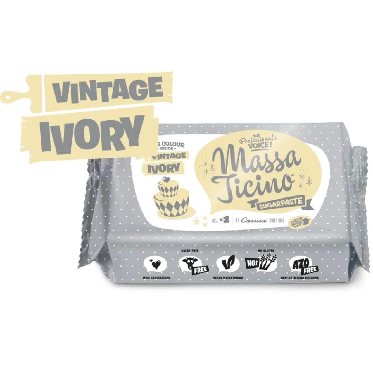 MTT Massa Ticino Tropic Fondant Ausrollfondant Vintage Ivory, 250 g