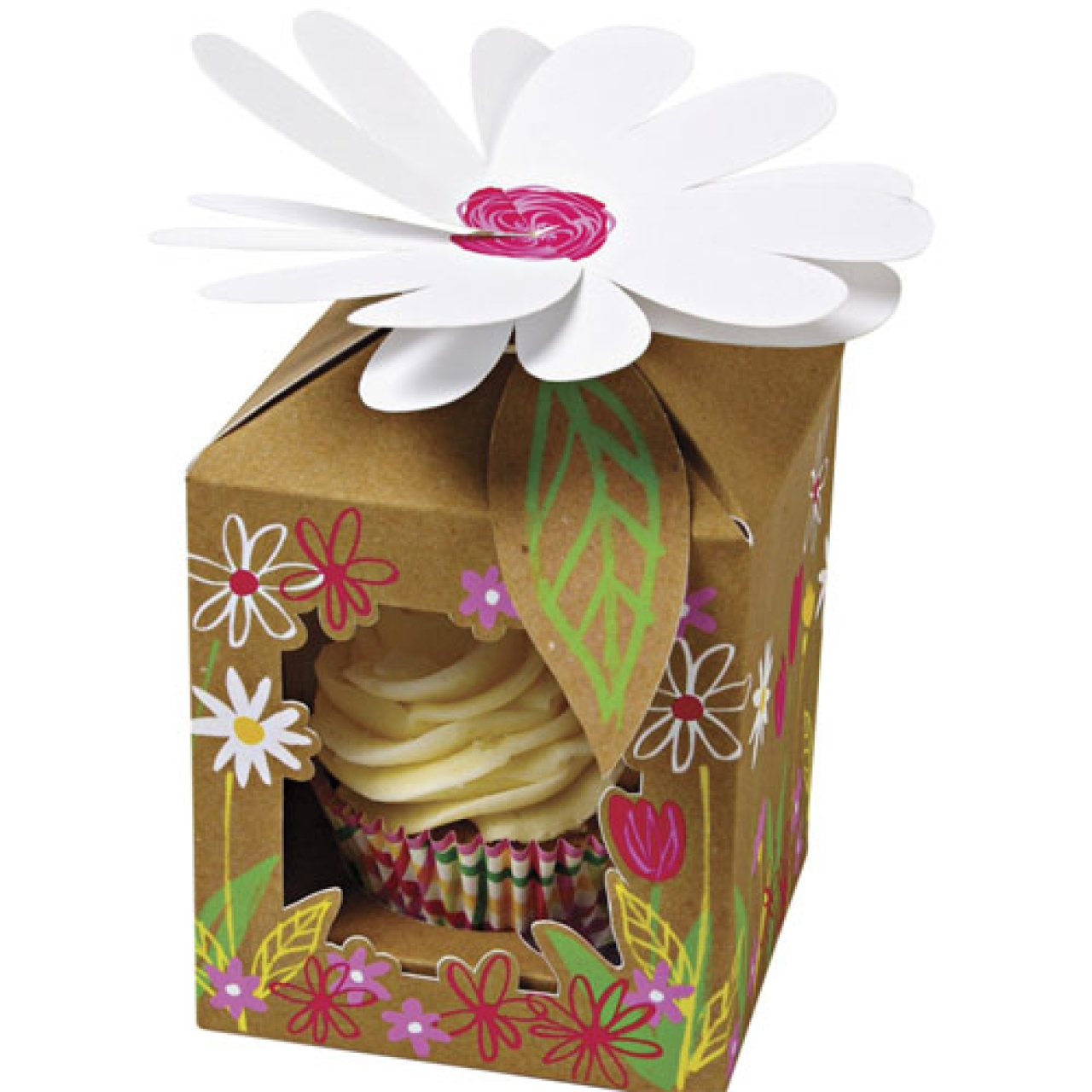MeriMeri Single Cupcake-Boxen, Garten, 4 Stck.