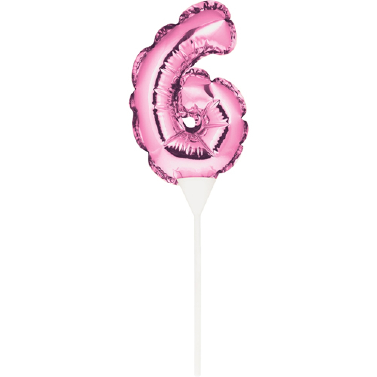 Ballon-Topper "Zahl 6", Pink, 13 cm