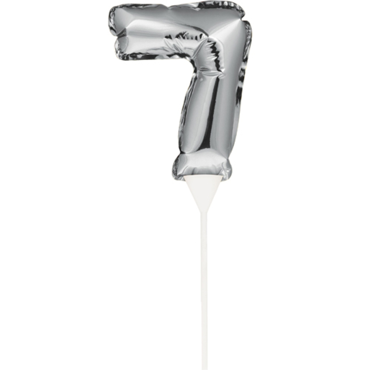 Ballon-Topper "Zahl 7", Silber, 13 cm