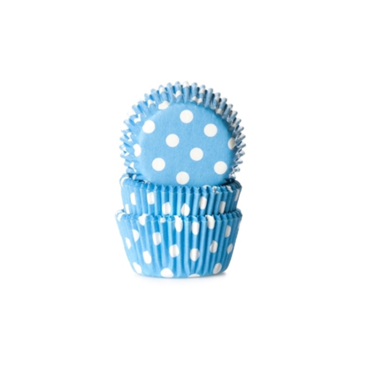 HoM Mini-Muffinförmchen, blau, weiße Punkte, 3,2 cm