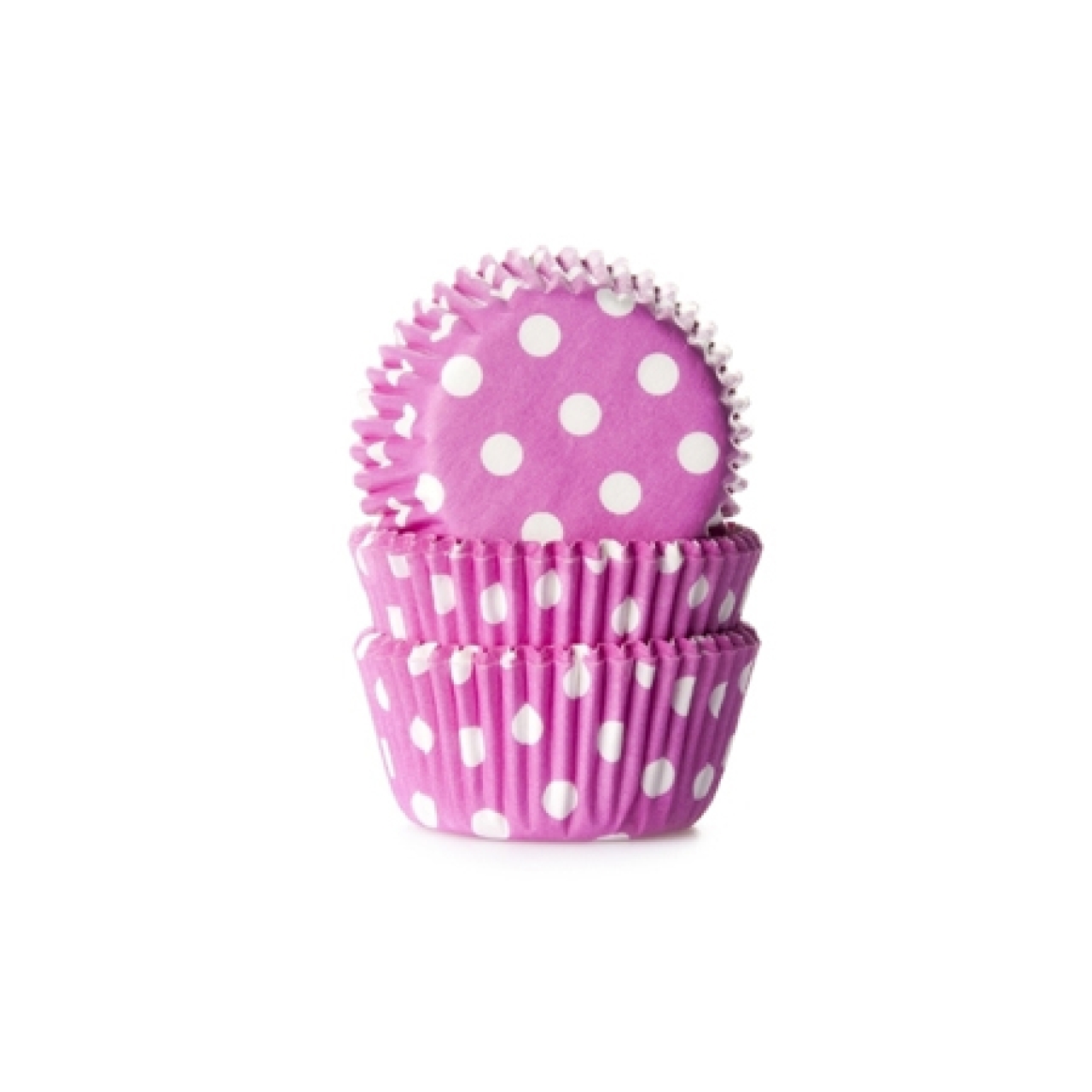 HoM Mini-Muffinförmchen pink, weiße Punkte, 3,2 cm