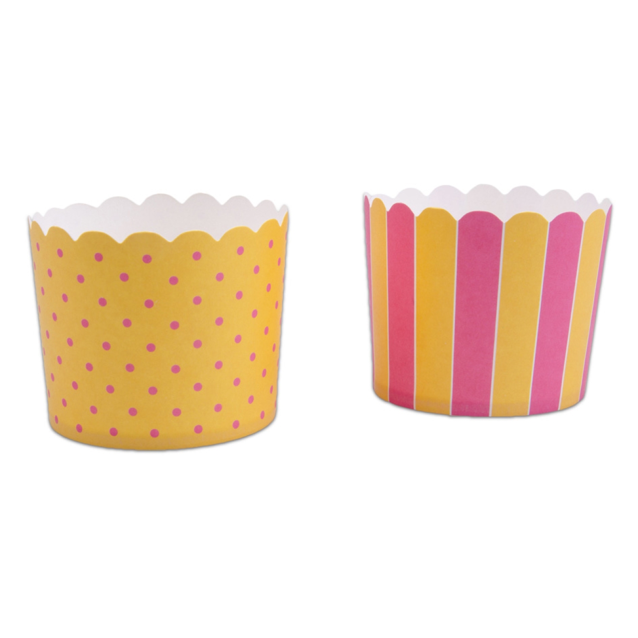 Muffinförmchen, stabil Sonnengelb-Pink 12 Stk. 2 Designs, 6,1 cm