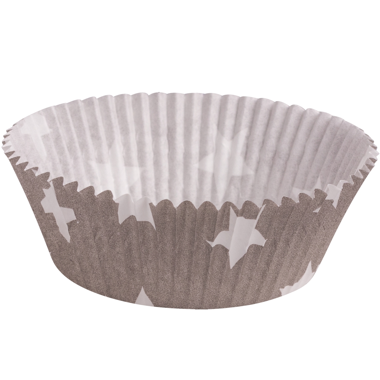 Muffinförmchen, grau, weiße Sterne, 60 Stck, 5 cm