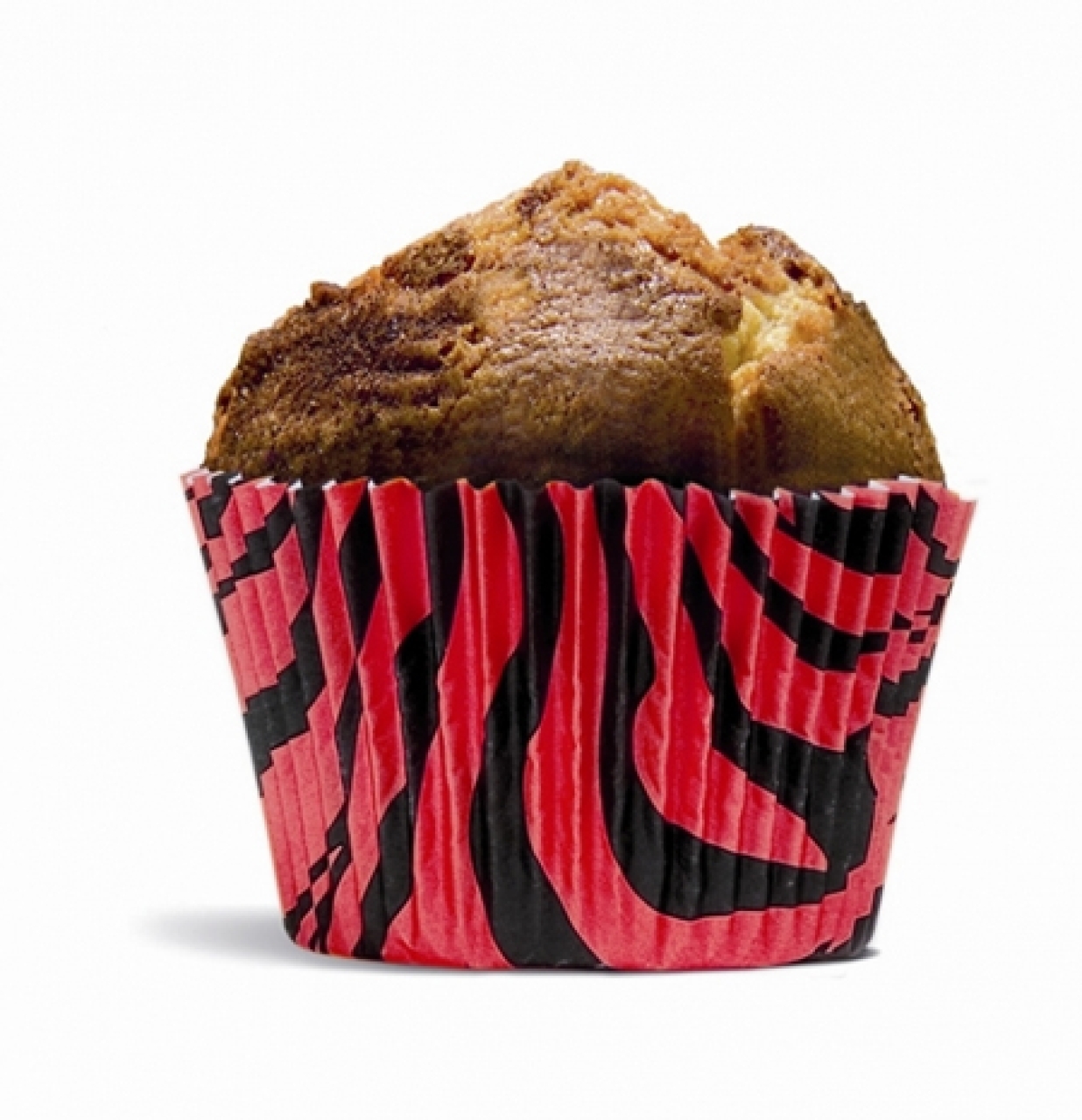 HoM Muffinförmchen, 'Zebra-Streifen', rot, schwarz, 50 Stck, 5,0 cm