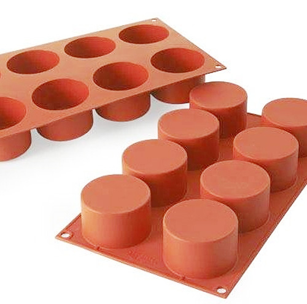 Silikomart Muffinform, extra tiefe Cupcakes, 8 Zylinder ca. 6 x 4 cm