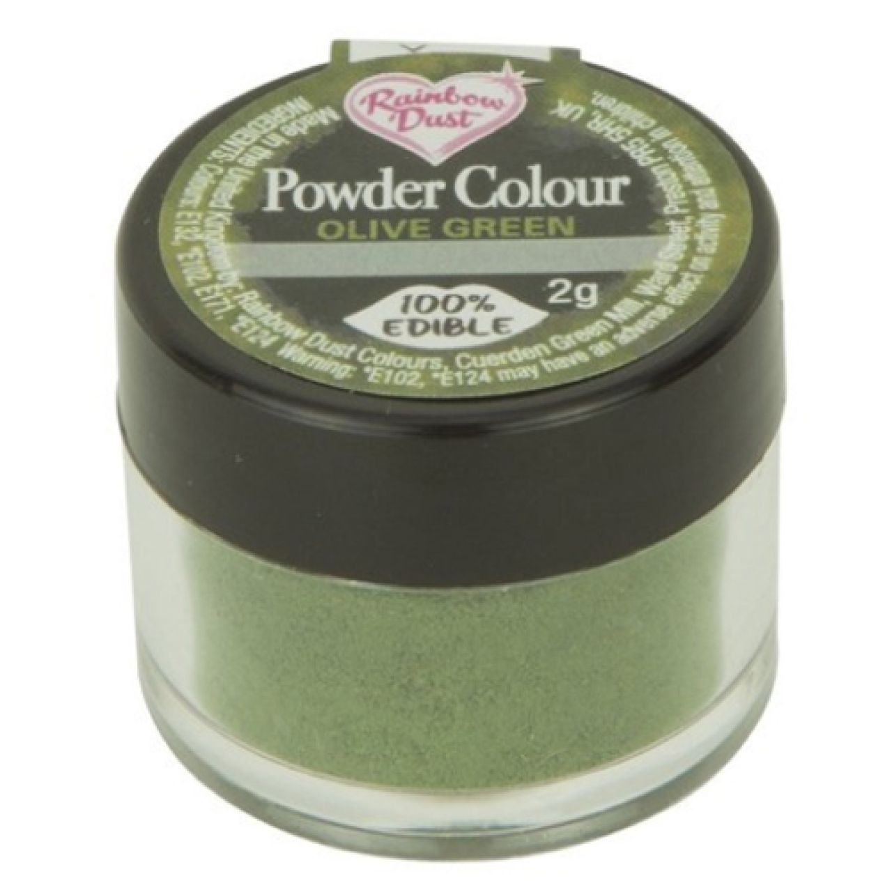 Rainbow Dust Lebensmittelfarbe Pulver "Olivgrün", dunkelgrün, 3 g