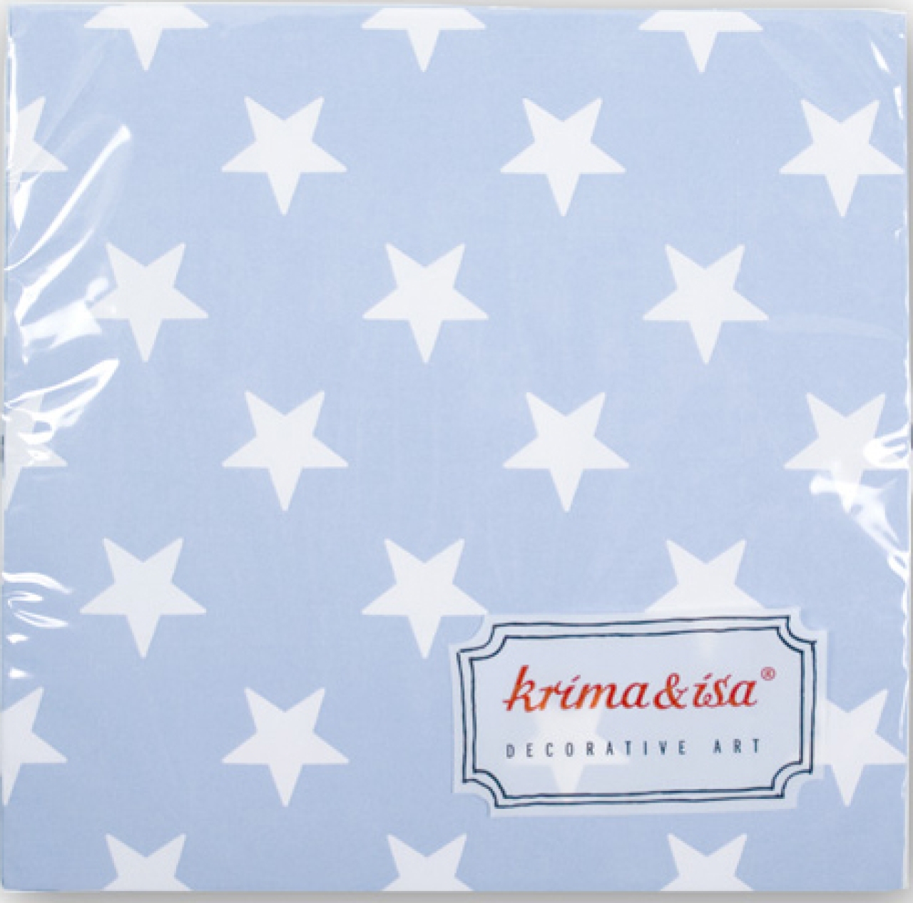 Krima Isa Papierservietten Sterne, blau 33 x 33 cm