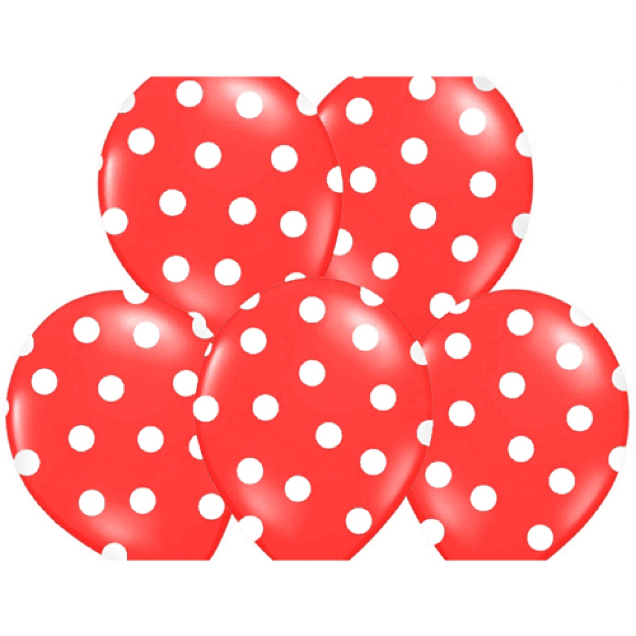 Luftballons "Rot mit Punkten", 6 Stück, 30 cm