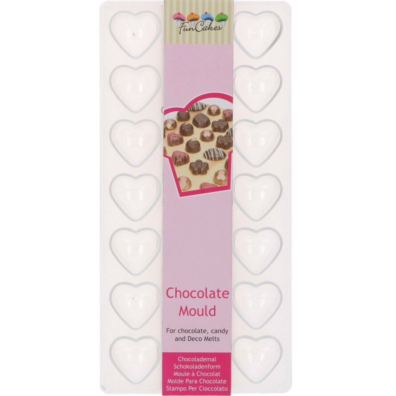 Schokoladengießform "Herzen", 3 x 3 cm
