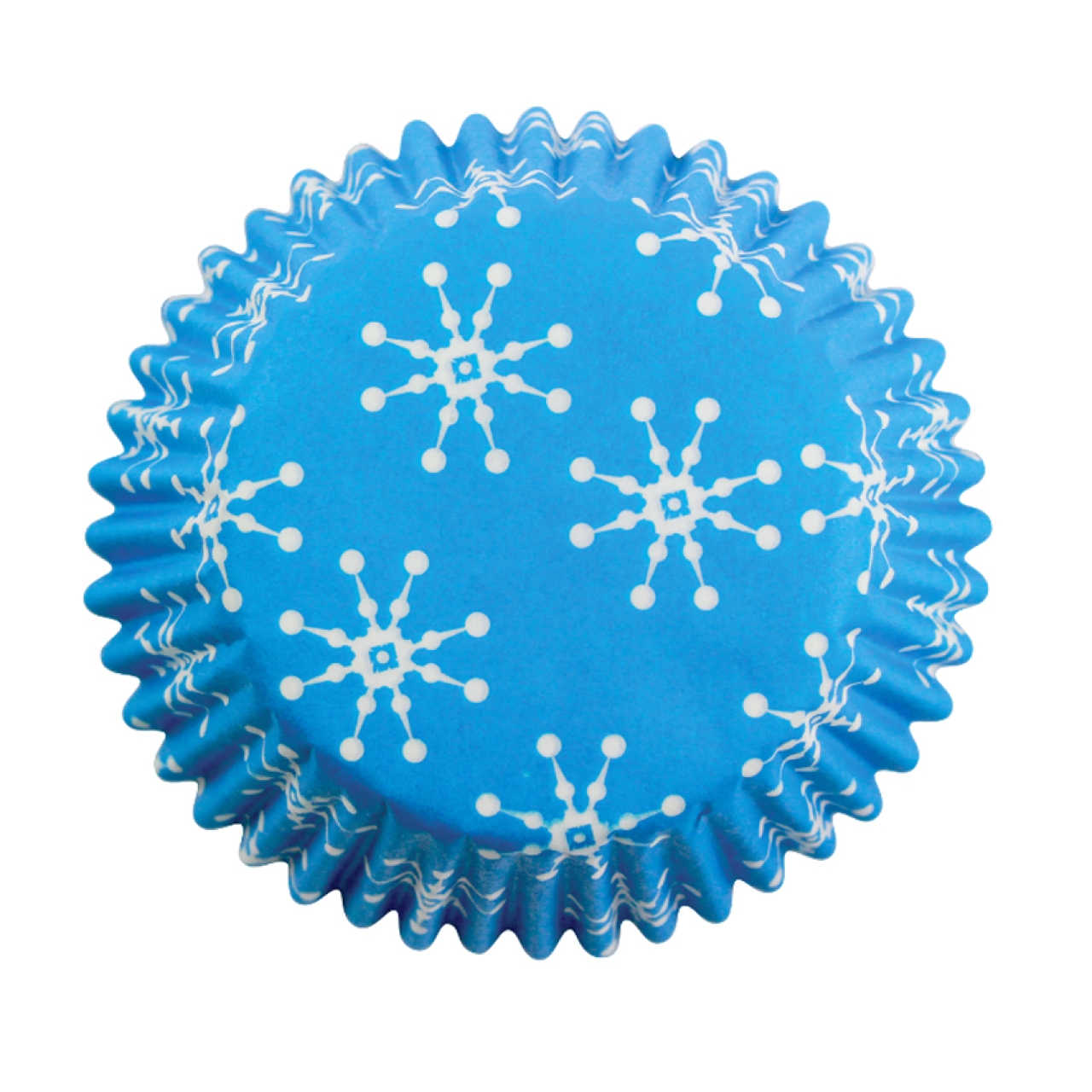 100 Mini-Muffinförmchen Schneeflocken, blau, eiskristall, 3,5 cm