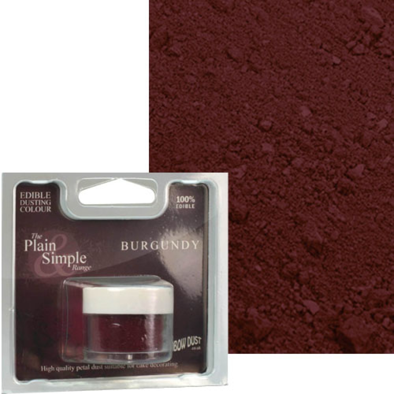 Rainbow Dust Lebensmittelfarbe Pulver "Burgundy", weinrot, 2 g
