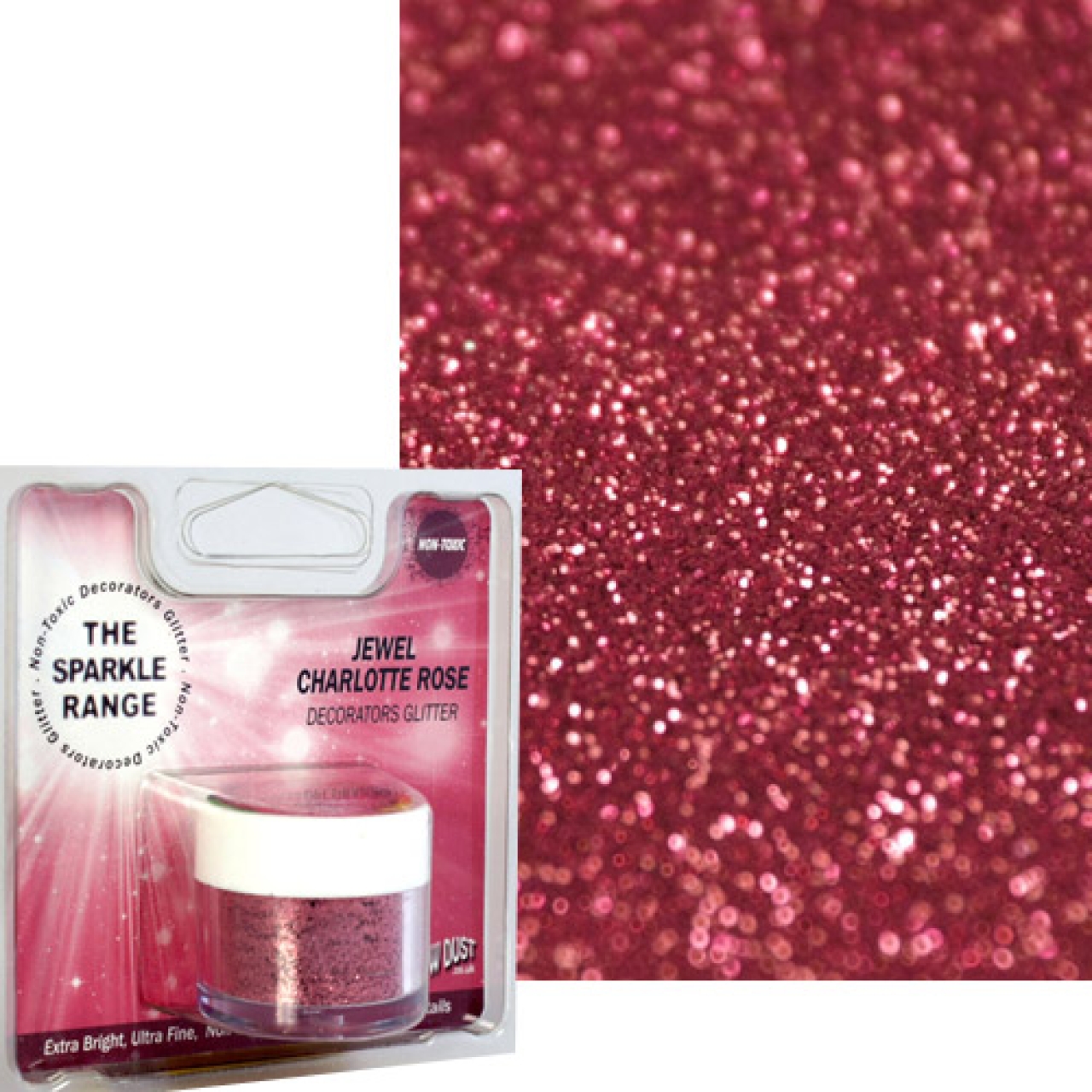 Rainbow Dust Deko-Glitzerstaub, "Charlotte Rose" (pink), 5 g