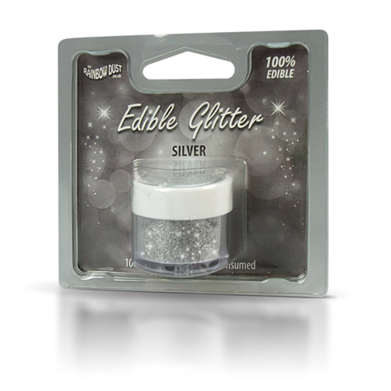 Rainbow Dust Essbarer Glitzer - Silber, 100% essbar!