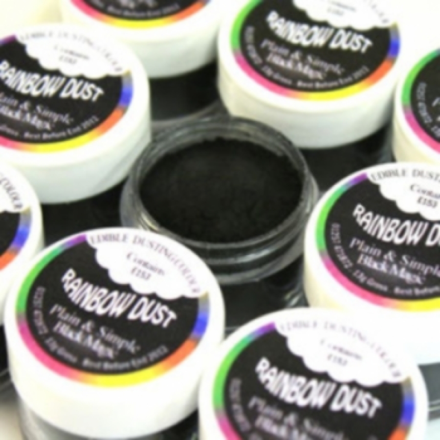 Rainbow Dust Lebensmittelfarbe Pulver "Black Magic", schwarz, 3 g