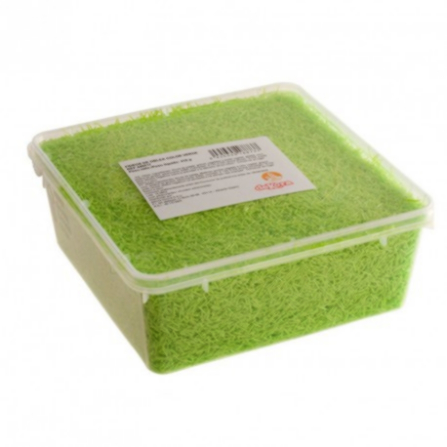 deKora, Oblaten-Streusel "Grünes Gras", 100 % Esspapier, Froschgrün, 210 g
