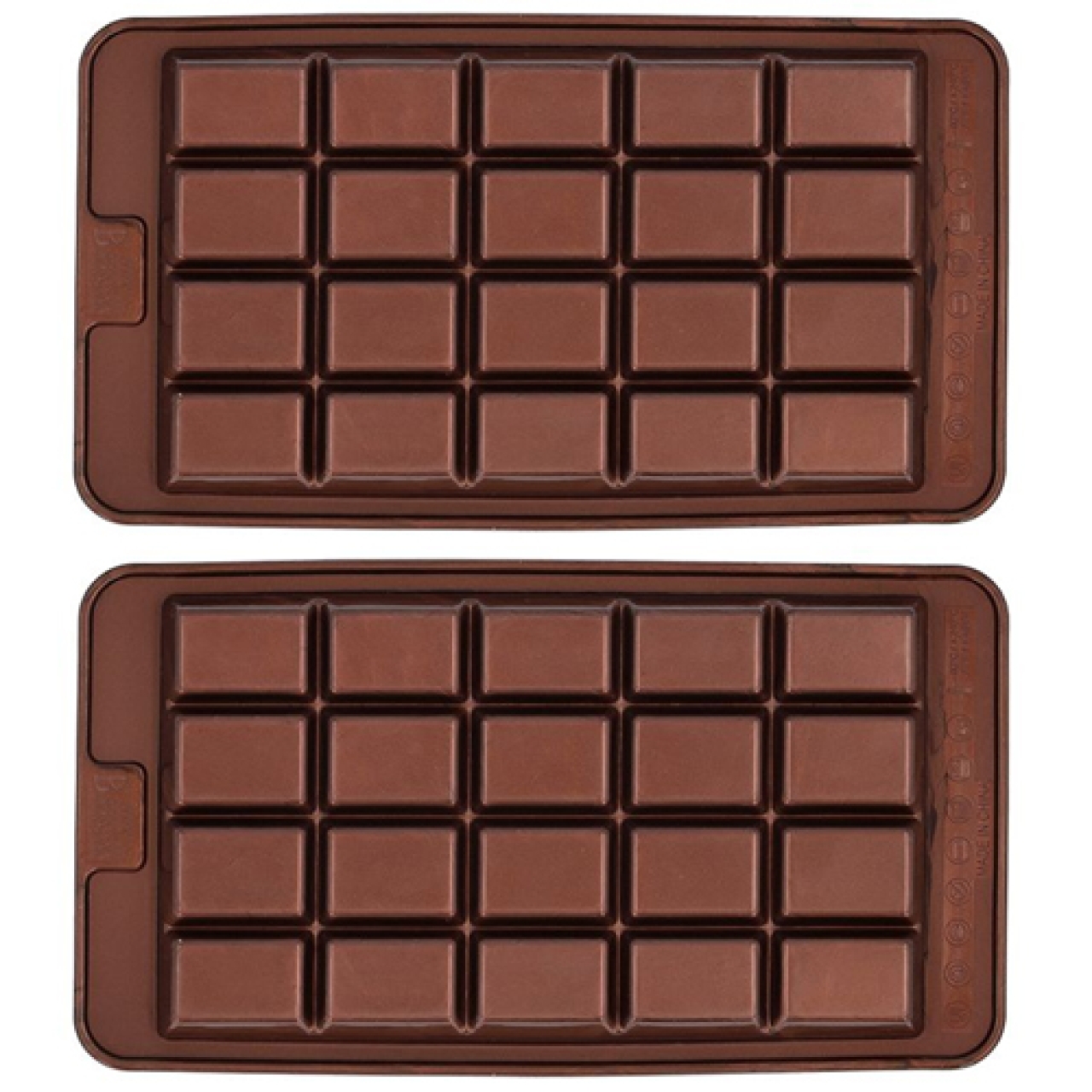 2 Silikon-Pralinenformen "Chocolate Bar", Tafelschokolade