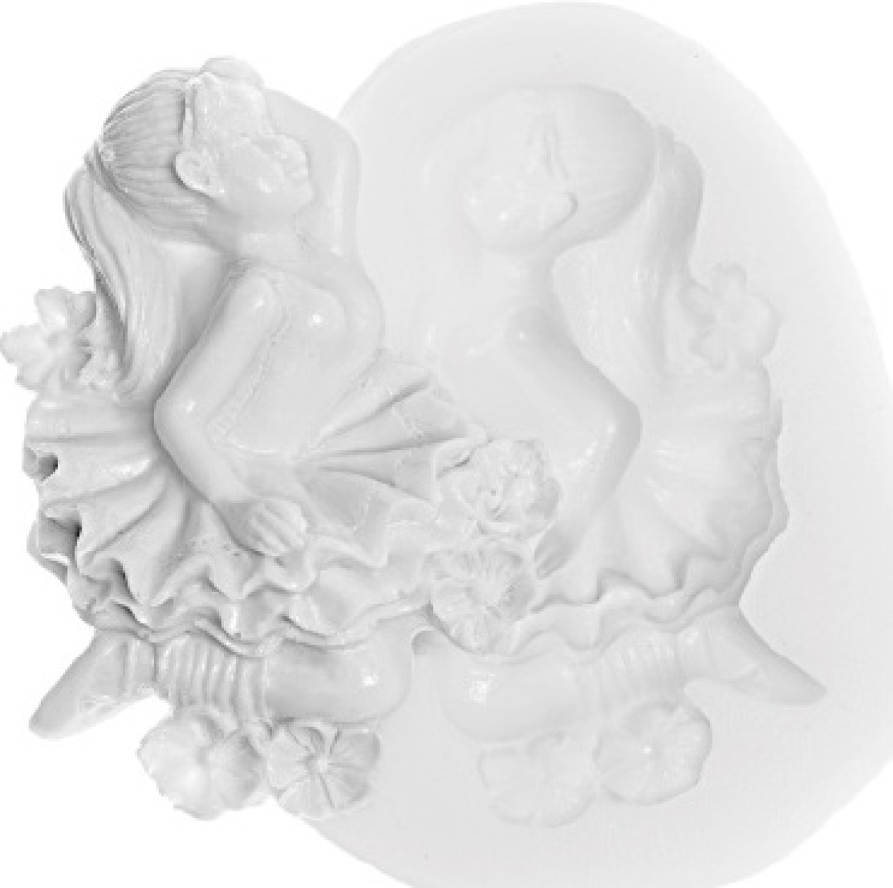 Silikomart Form für Cupcakes & Tortendeko "Ballerina mit Blumen"  6 x 3 cm