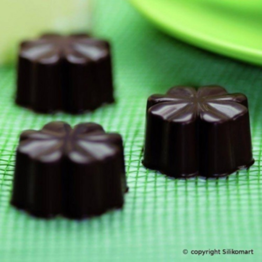 Silikomart Silikonform für Schokolade "Fleury", Kleeblatt