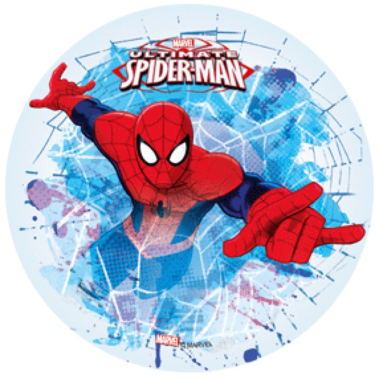 Tortenaufleger "Ultimate Spiderman", Spiderman mit Netz, 21 cm