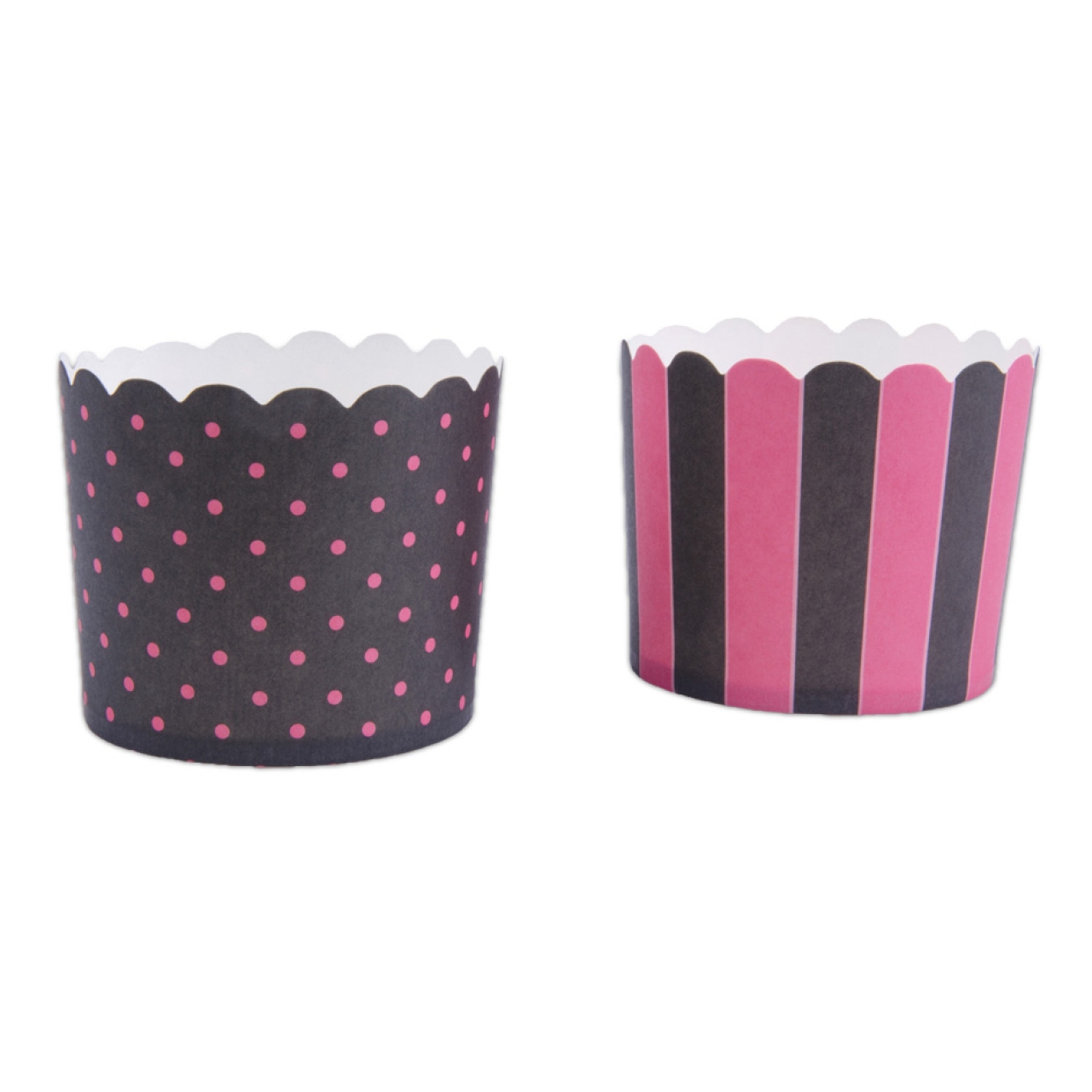 Muffinförmchen, stabil Schwarz-Pink 12 Stk. 2 Designs, 6,1 cm
