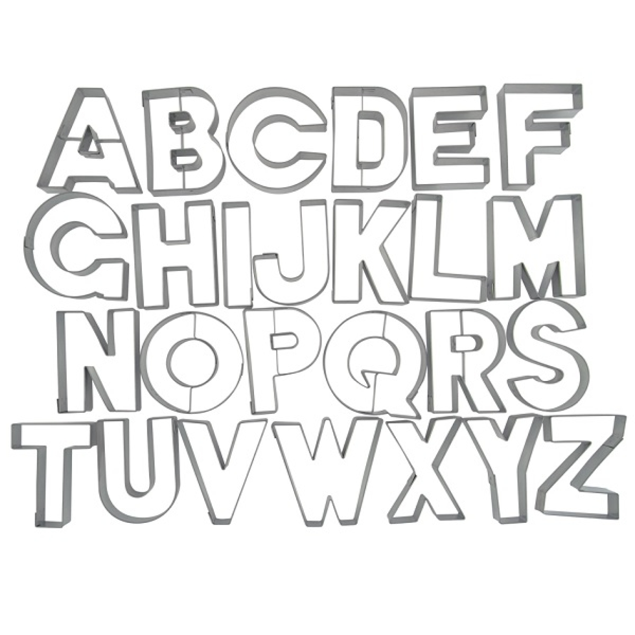 Ausstechformen Buchstaben-Set, 26-tlg., ca. 6,5 cm, Edelstahl