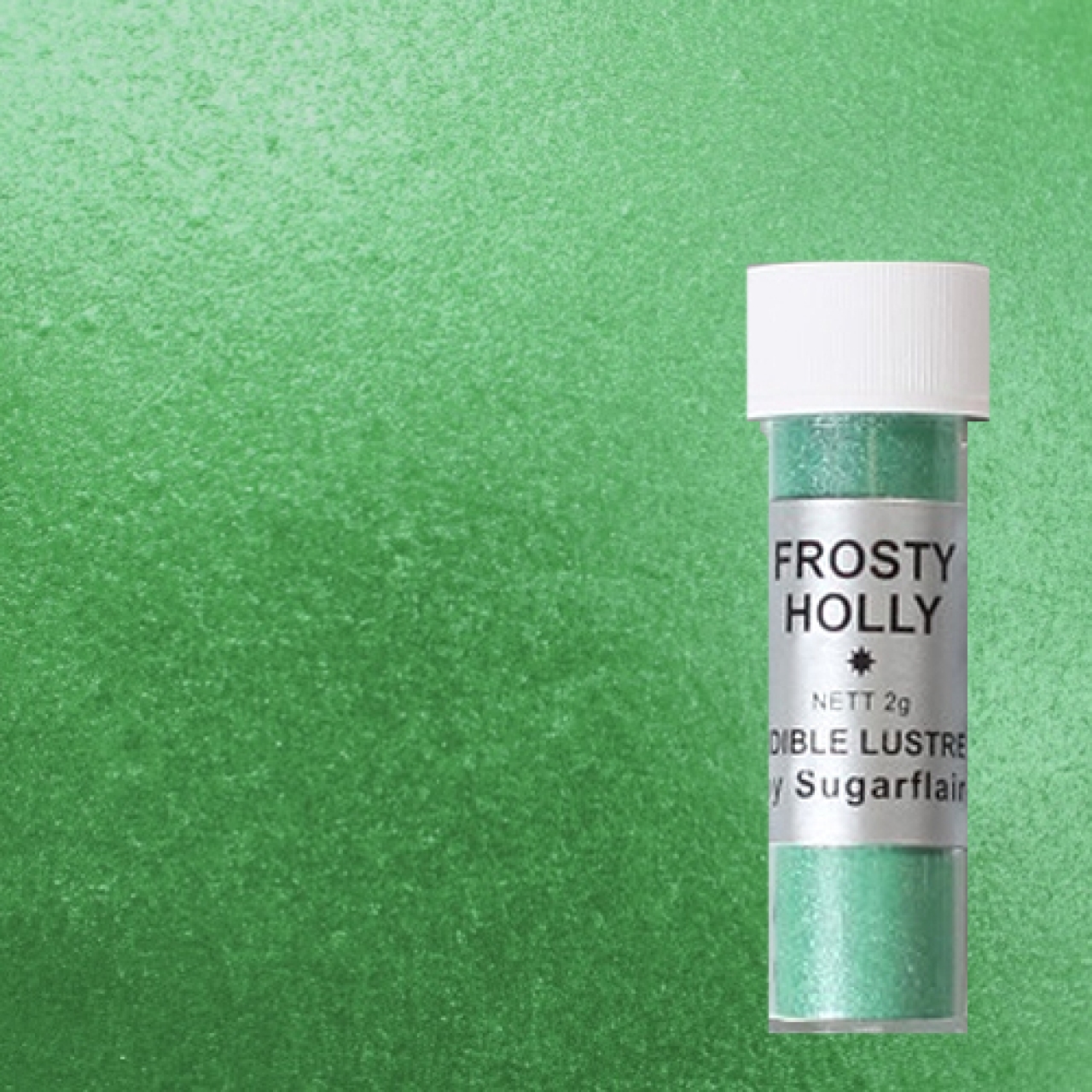 Sugarflair Lebensmittelfarbe Glanz Pulver Frosty Holly, grün 2 g