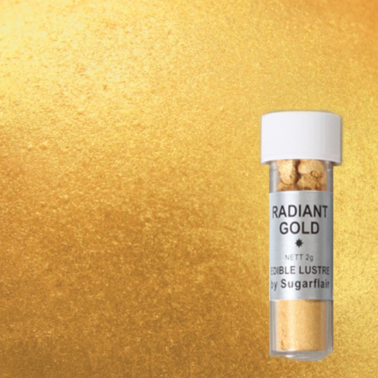 Sugarflair Lebensmittelfarbe Glanz Pulver Radiant Gold 2 g