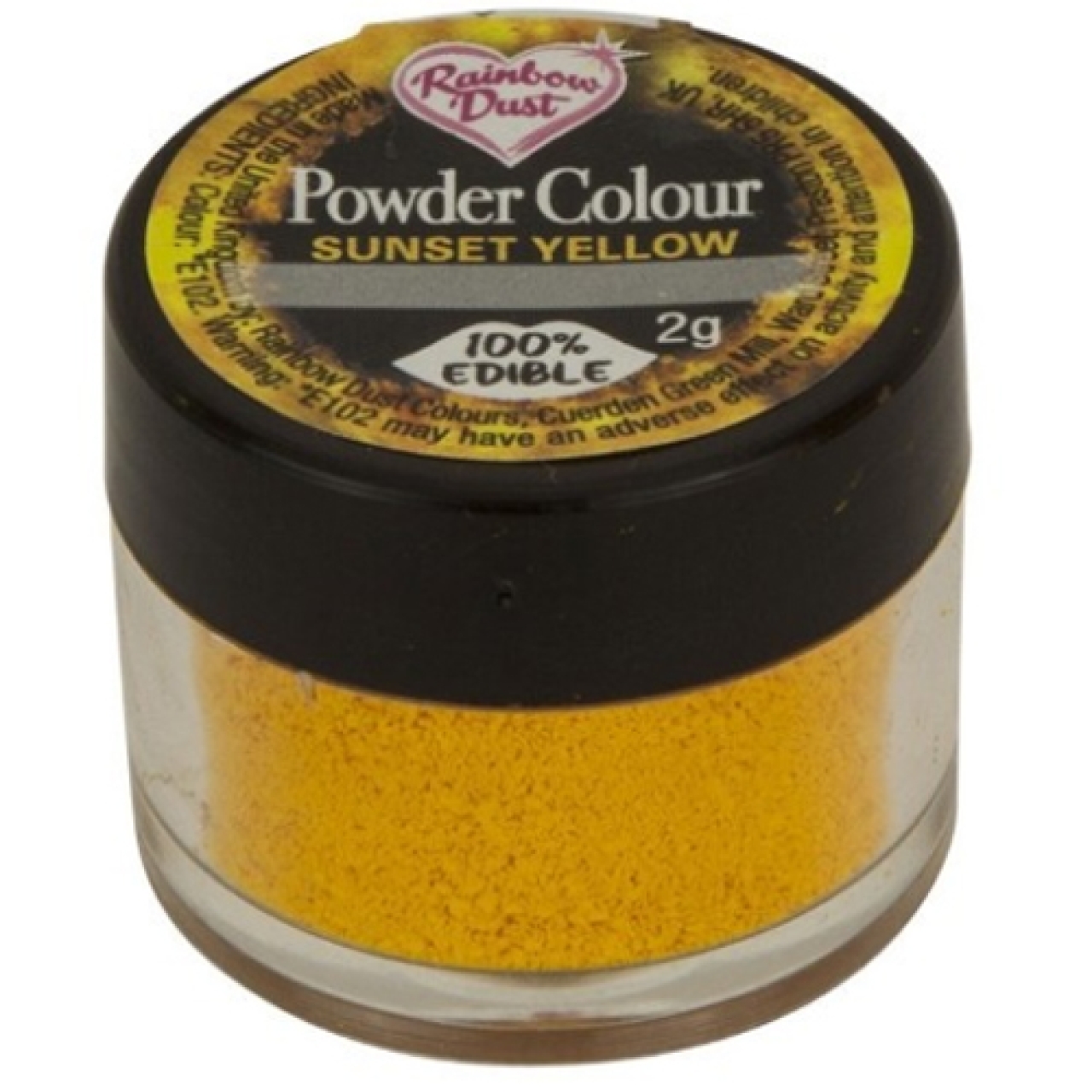 Rainbow Dust Lebensmittelfarbe Pulver "Sonnengelb", gelb, 2 g