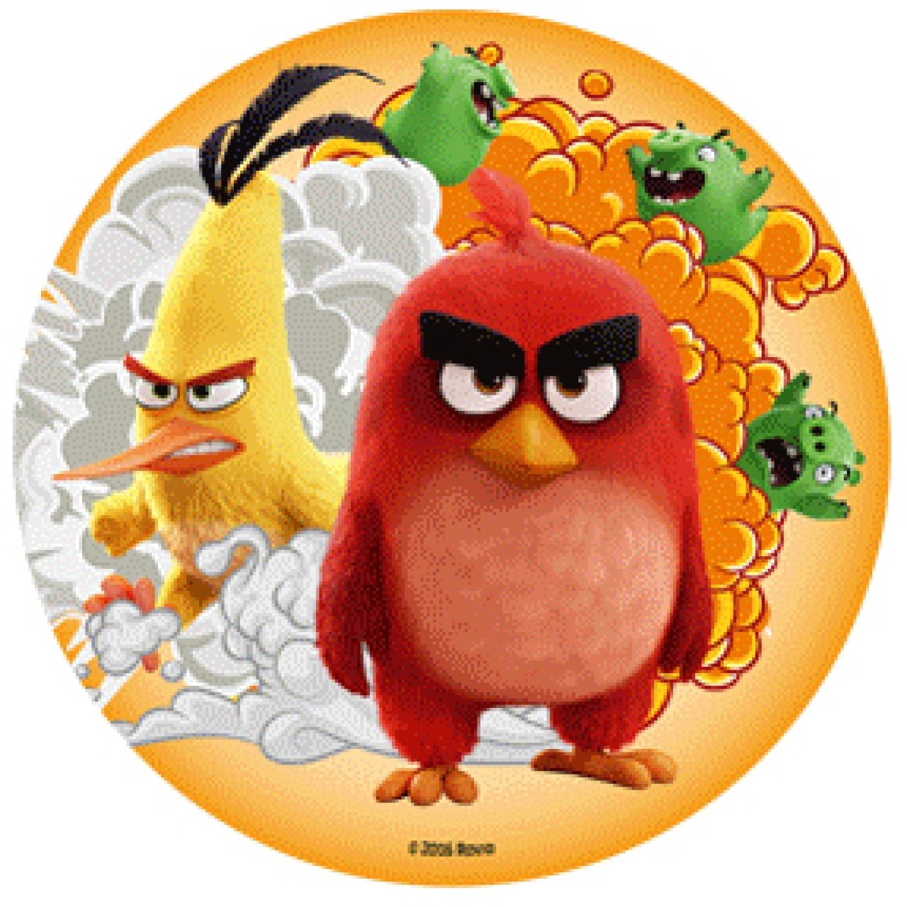 Tortenaufleger "Angry Birds" aus Oblatenpapier, Red und Chuck, 21 cm